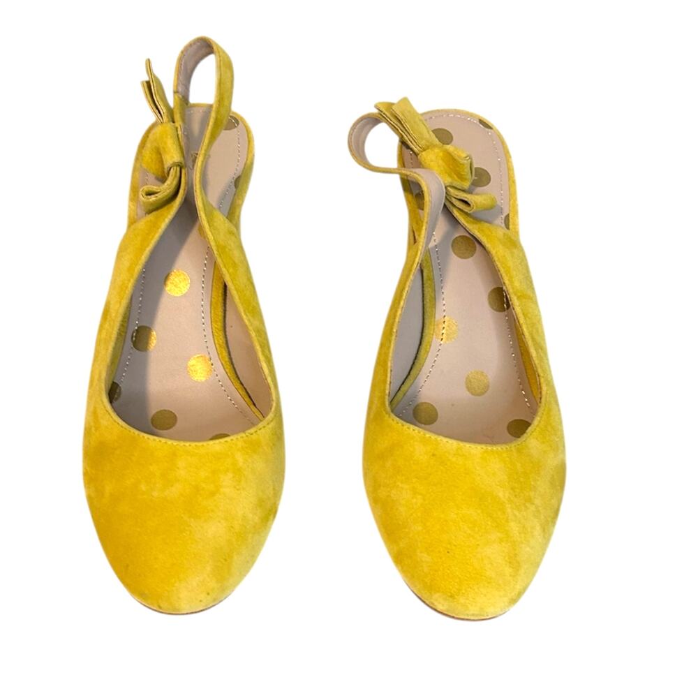 Boden Yellow Suede Slingback Heels